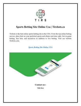 Sports Betting Site Online Usa Tirsbots