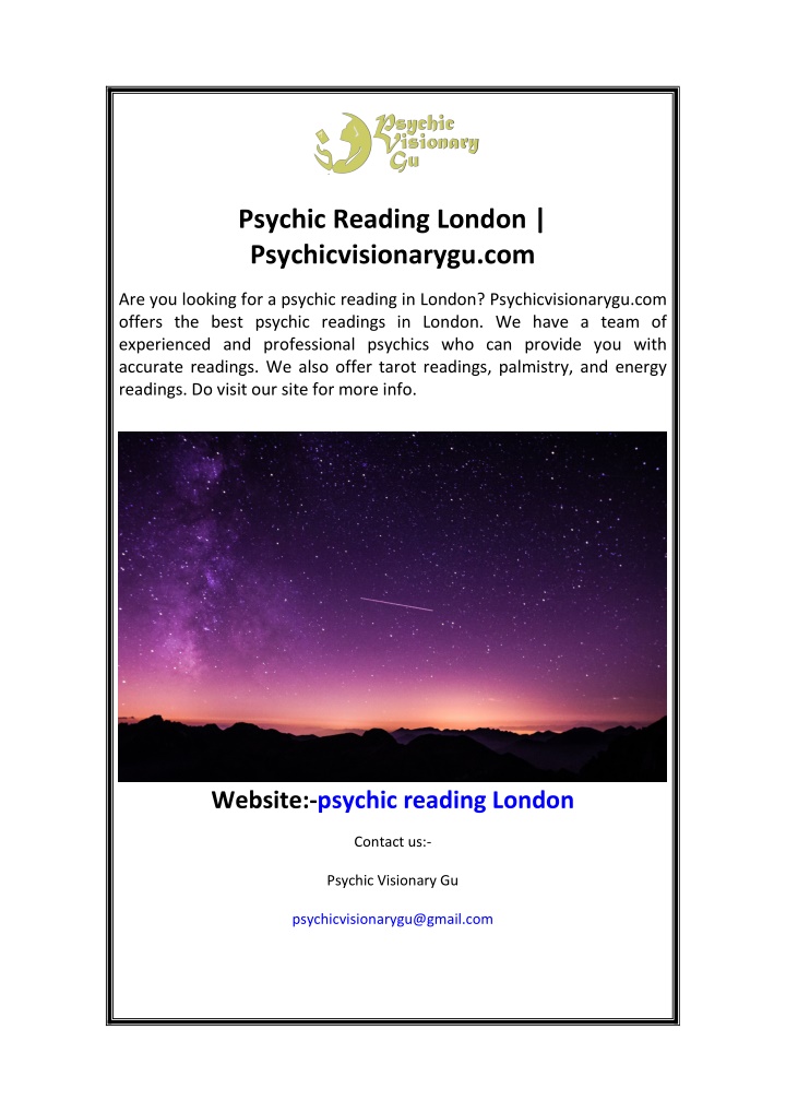 psychic reading london psychicvisionarygu com