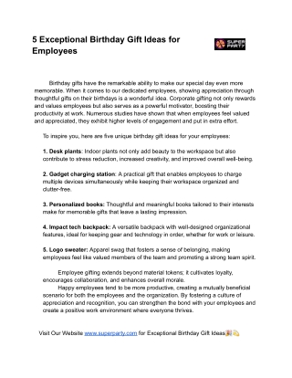 5 exceptional birthday gift ideas for employees