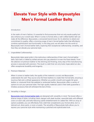 Beyoustyles Men's Formal Leather Belts