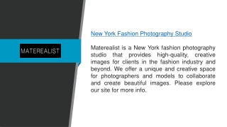 New York Fashion Photography Studio  Materealist