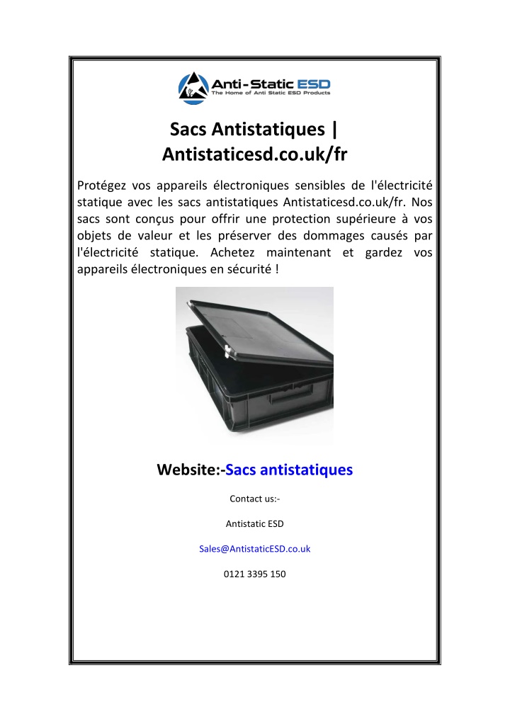 sacs antistatiques antistaticesd co uk fr