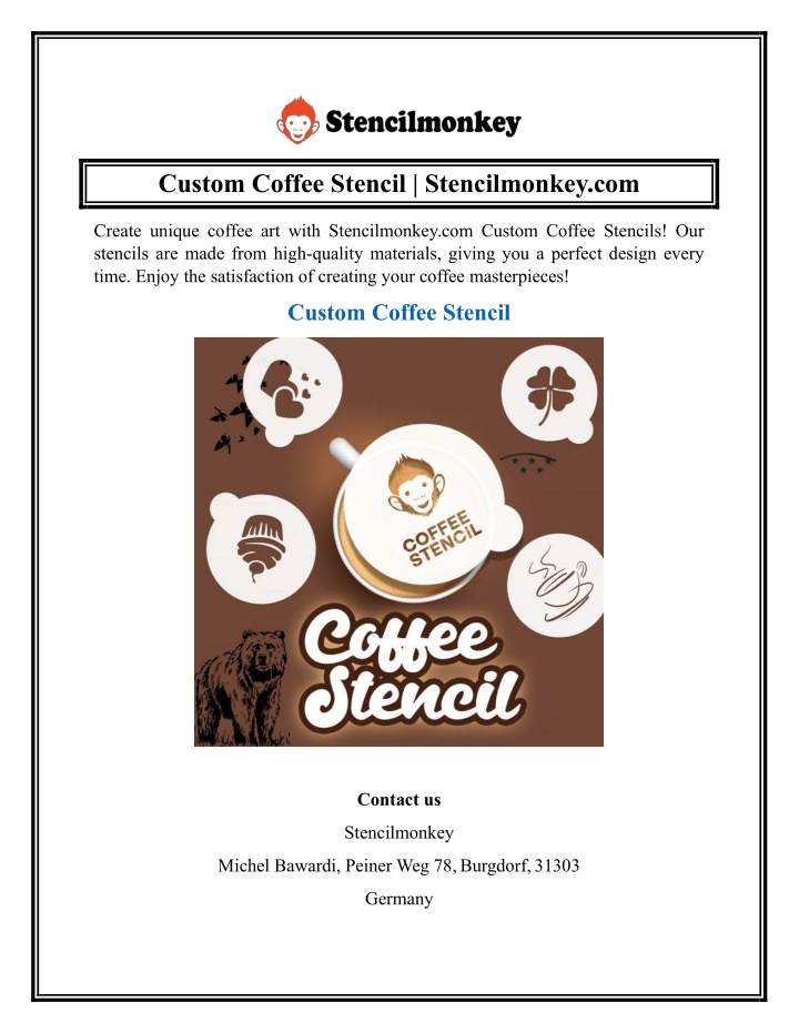 custom coffee stencil stencilmonkey com