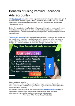 Buy Facebook Ads Accounts