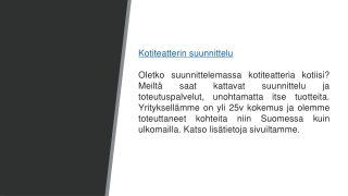kotiteatterin suunnittelu oletko suunnittelemassa