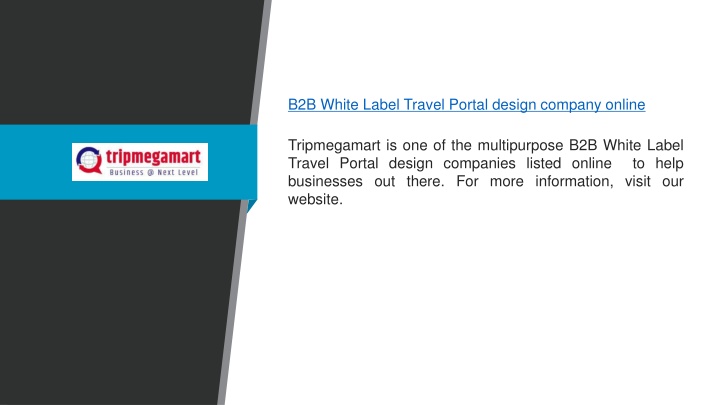 b2b white label travel portal design company