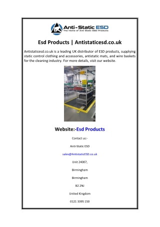Esd Products Antistaticesd.co.uk
