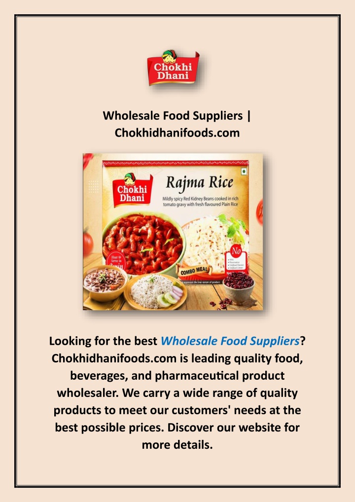 PPT - Wholesale Food Suppliers | Chokhidhanifoods.com PowerPoint ...