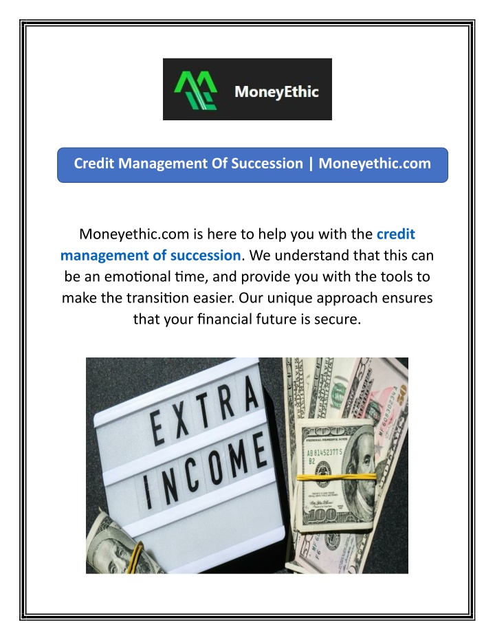 credit management of succession moneyethic com