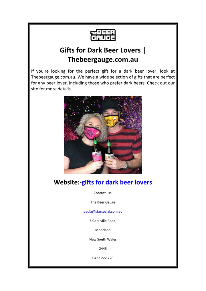 gifts for dark beer lovers thebeergauge com au
