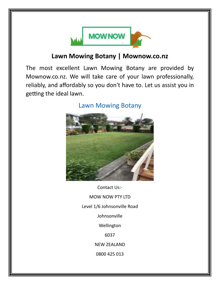 lawn mowing botany mownow co nz