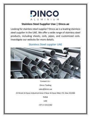Stainless Steel Supplier Uae Dinco.ae