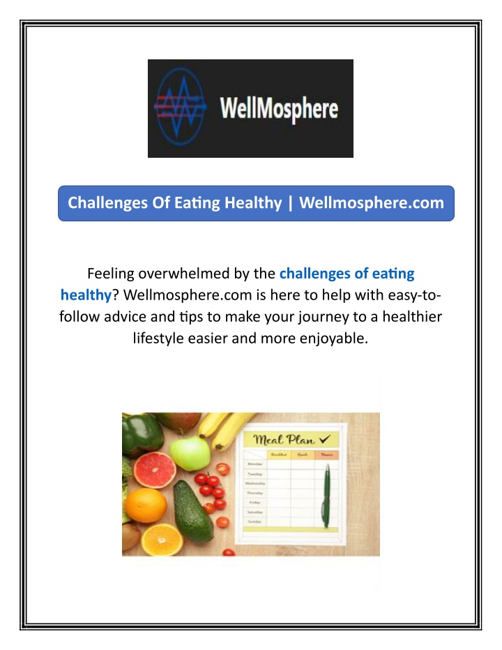 challenges of eating healthy wellmosphere com