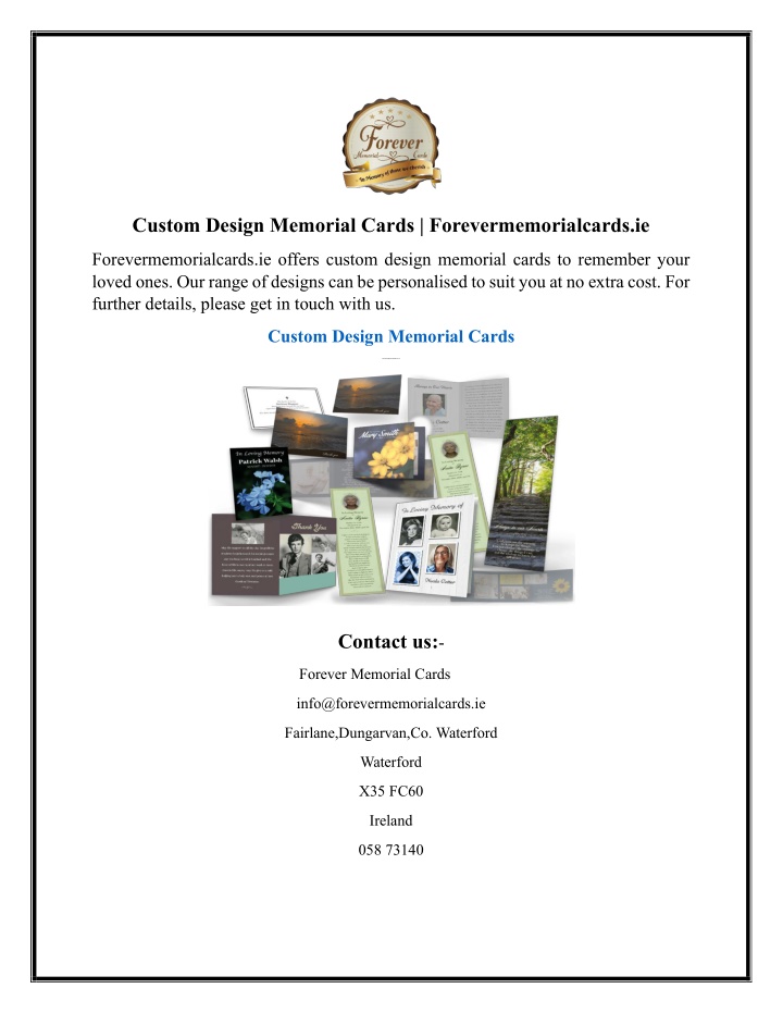 custom design memorial cards forevermemorialcards