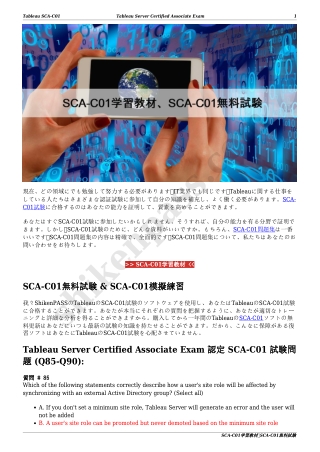 SCA-C01学習教材、SCA-C01無料試験