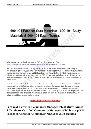 600-101 Pass-for-Sure Materials - 600-101 Study Materials & 600-101 Exam Torrent