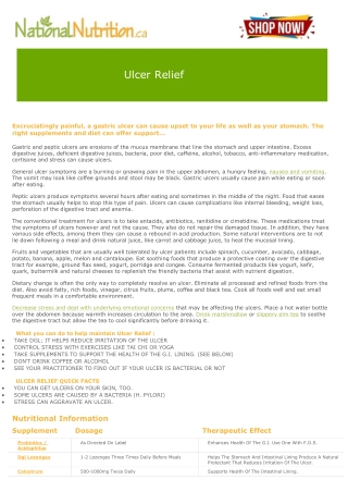 ulcer relief
