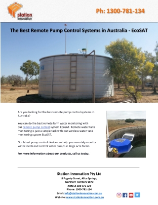 The Best Remote Pump Control Systems in Australia – EcoSAT