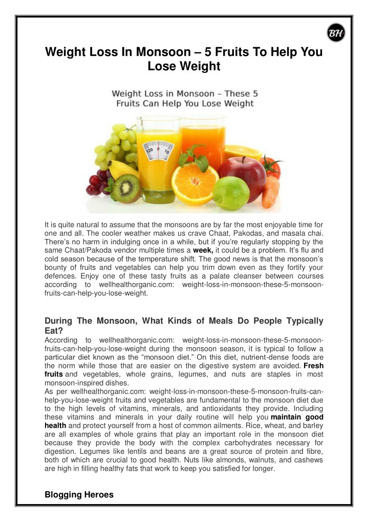 weight loss in monsoon 5 fruits to help you lose