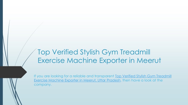 top verified stylish gym treadmill exercise machine exporter in meerut