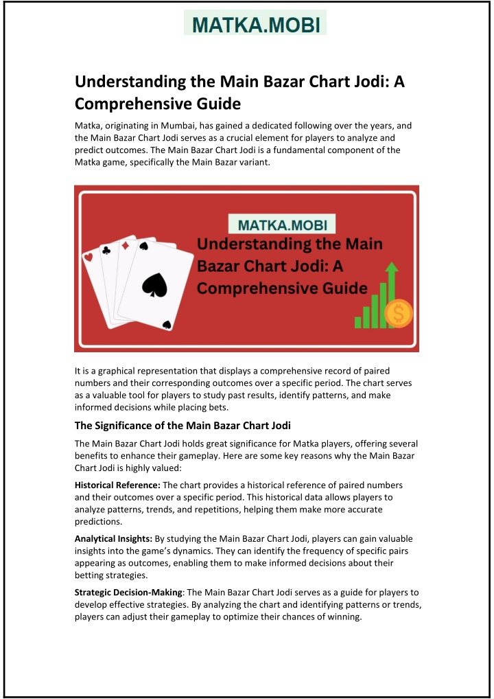 understanding the main bazar chart jodi