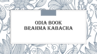 Odia Book Brahma kabacha