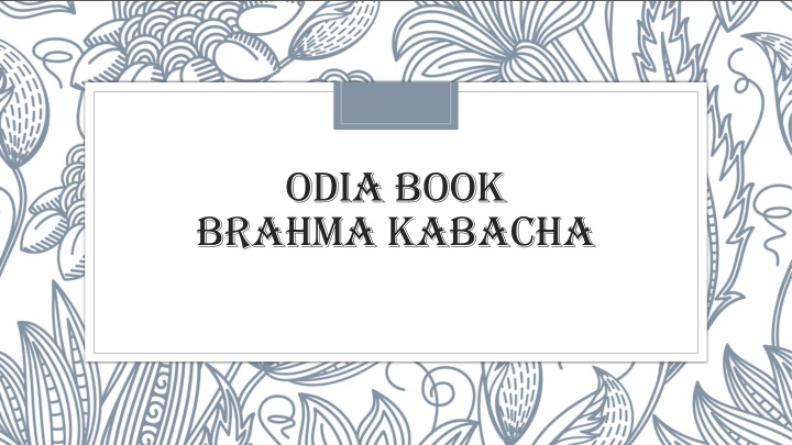 odia book brahma kabacha