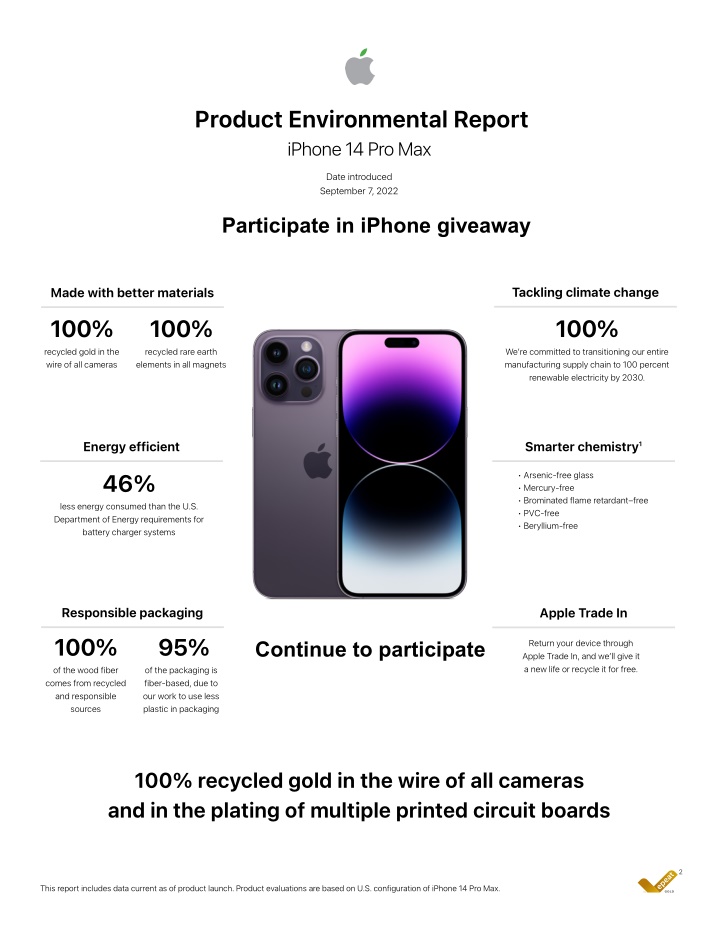 product environmental report iphone