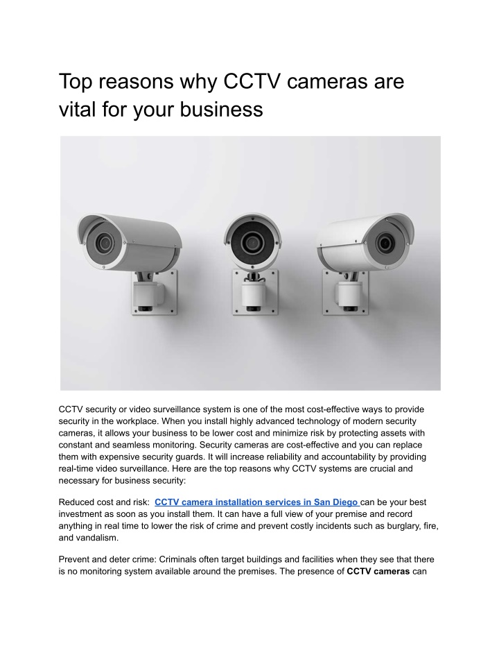 top reasons why cctv cameras are vital for your