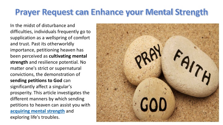 prayer request can enhance your mental s trength
