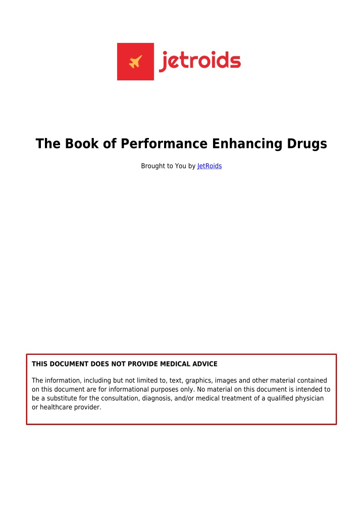 the book of performance enhancing drugs