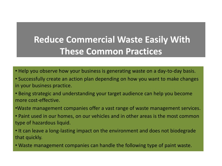 reduce commercial waste easily with these common practices