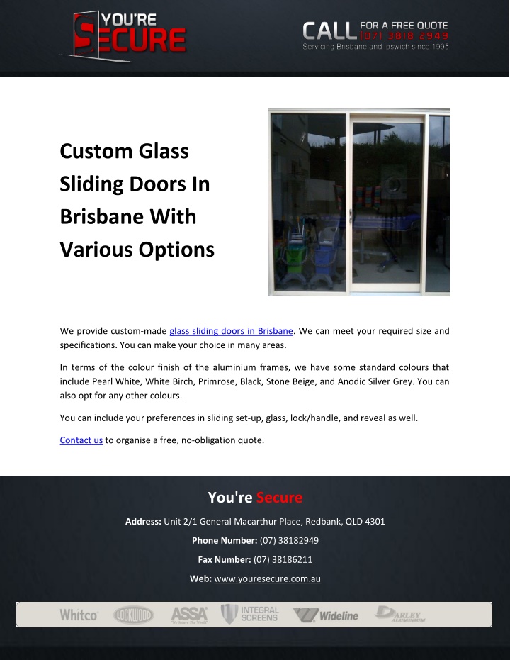 custom glass sliding doors in brisbane with