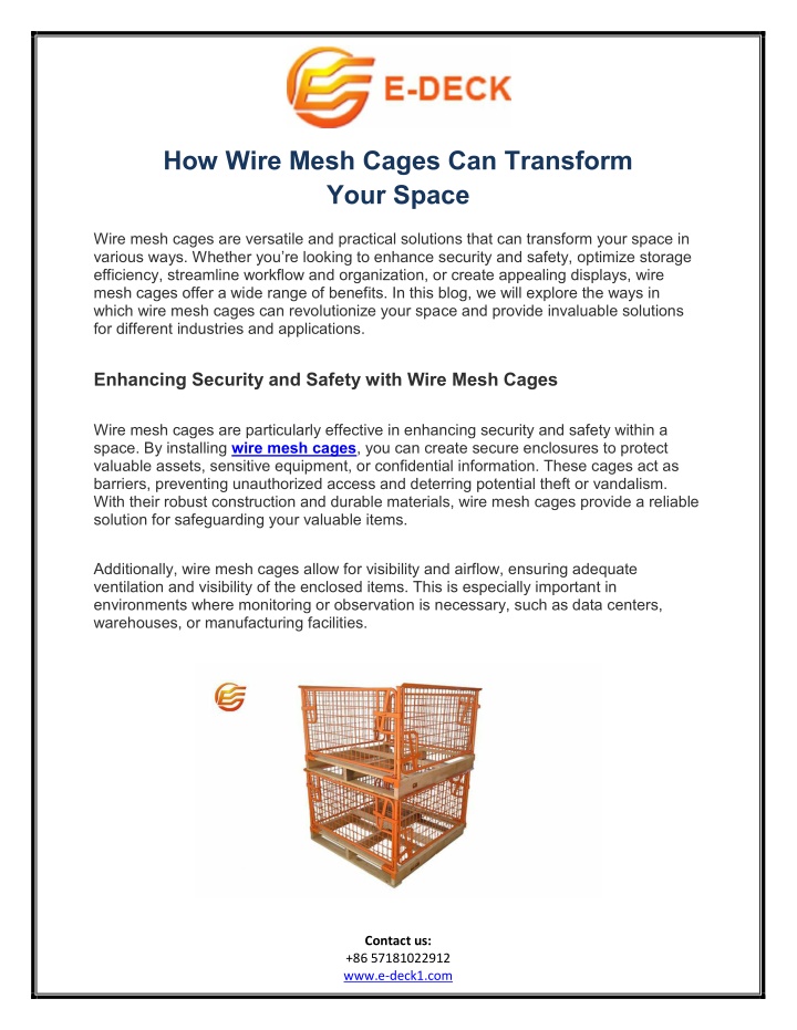 how wire mesh cages can transform your space