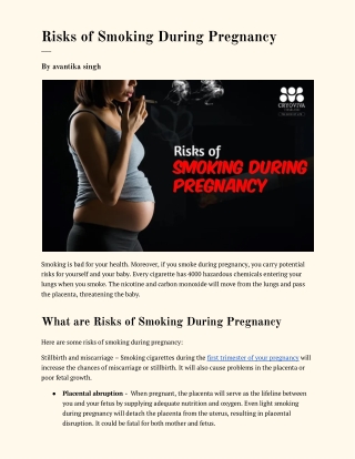 Risks of Smoking During Pregnancy