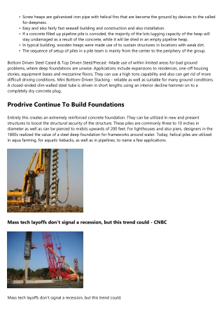 Advantages Of Stacking And Mini-piling