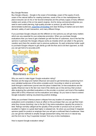 Buy Google Reviews