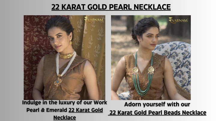 22 karat gold pearl necklace
