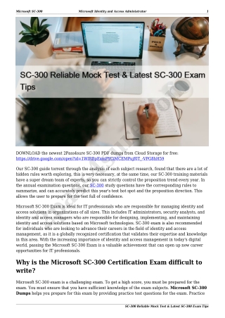 SC-300 Reliable Mock Test & Latest SC-300 Exam Tips