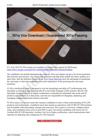 301a Vce Download | Guaranteed 301a Passing