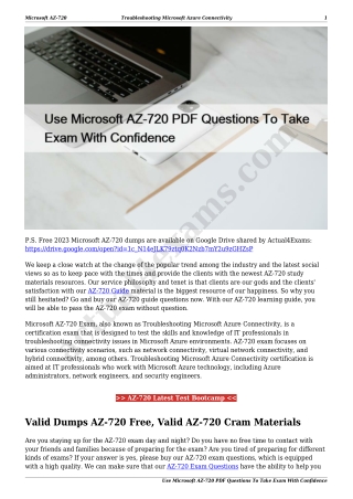 Use Microsoft AZ-720 PDF Questions To Take Exam With Confidence