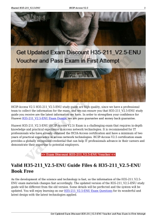 Get Updated Exam Discount H35-211_V2.5-ENU Voucher and Pass Exam in First Attempt