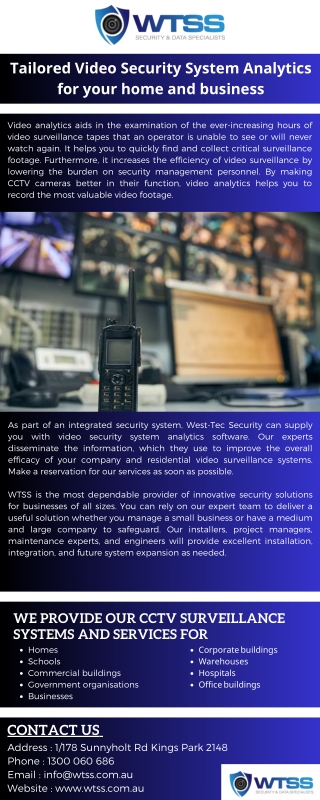 WTSS: Advanced Video Monitoring Analytics for Enhanced Home Security