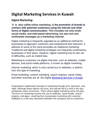 Digital Marketing Services in Kuwait