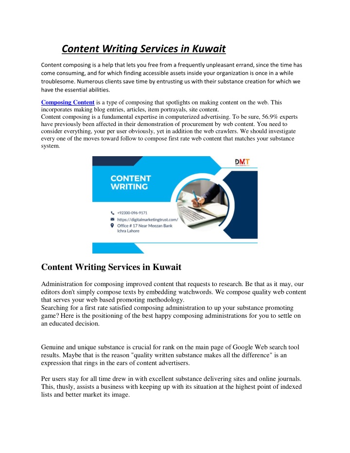 content writing services in kuwait