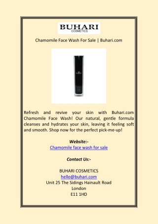 Chamomile Face Wash For Sale Buhari com