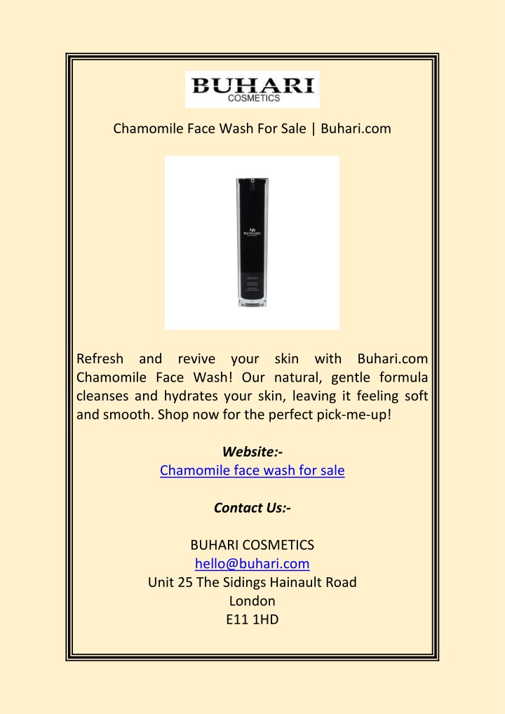 chamomile face wash for sale buhari com