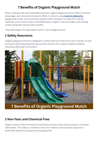 7 Benefits of Organic Playground Mulch