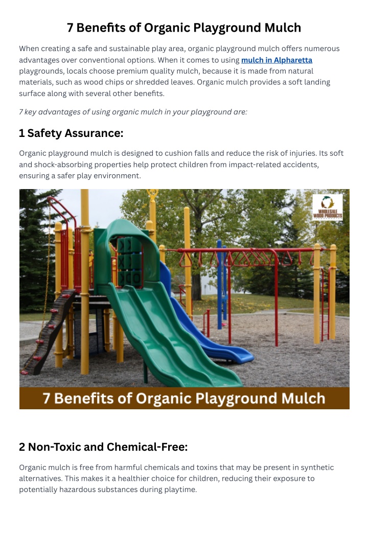 7 benefits of organic playground mulch