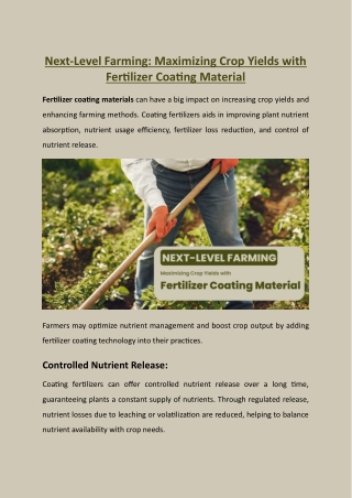 next level farming maximizing crop yields with